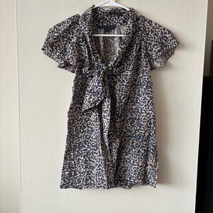 French Connection Patterned Short Sleeve Top - Size 6